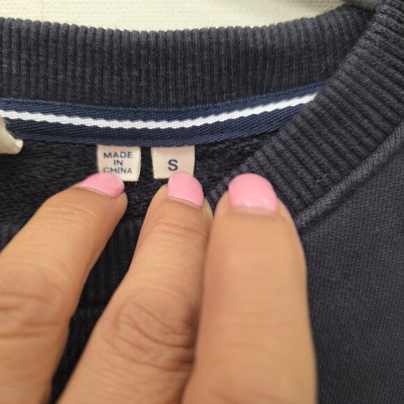 Superdry ​Logo Cotton Pullover Sweatshirt Navy Blue Men's Size Small - Picture 6 of 10